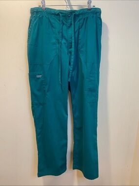 CHEROKEEE Teal Green Pull On Drawnstring Scrub Pants Size MMM